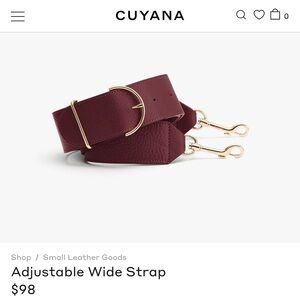 Cuyana Adjustable Wide Strap in Cherry 🍒